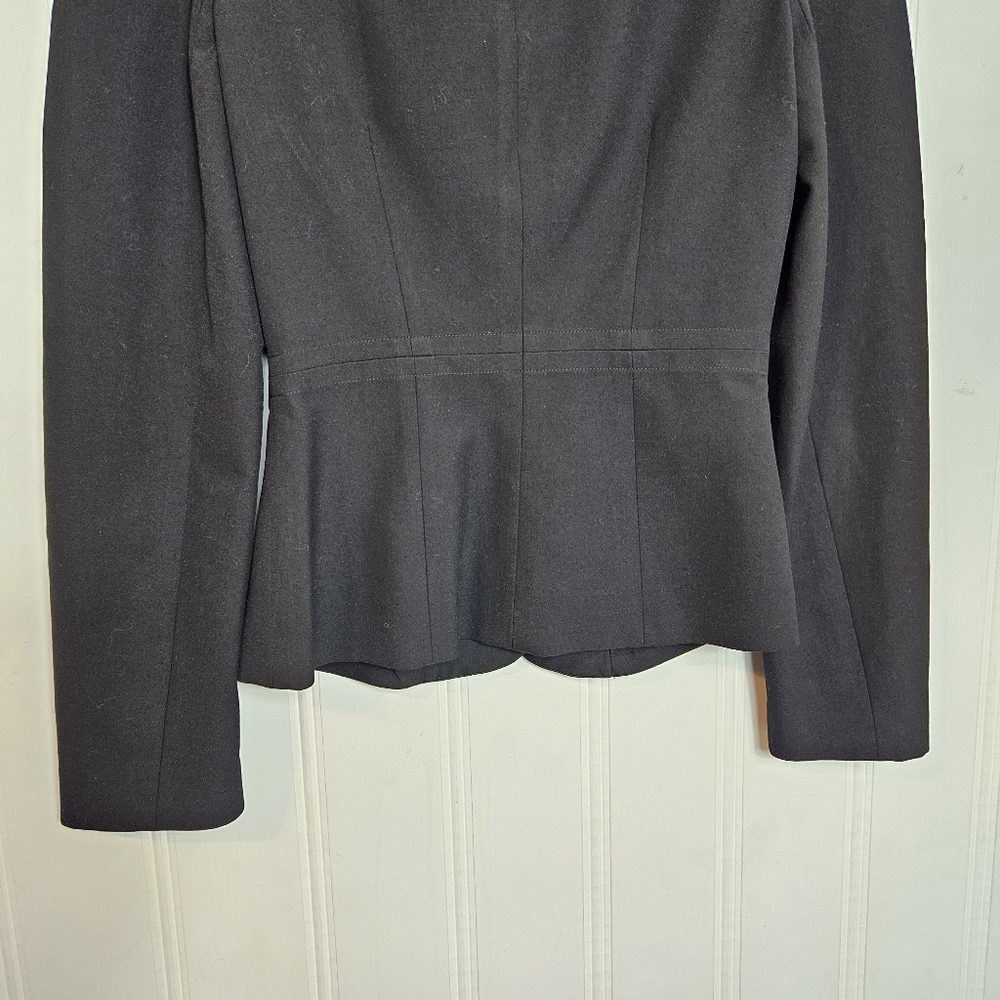 Trina Turk Blazer Size 2 Puff Sleeve Double Button Tailored Career Womens Black - Picture 9 of 13